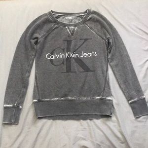 Dark grey Calvin Klein crew-neck sweatshirt